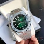 Clone Audemars Piguet Jumbo Extra-Thin Watch Stainless Steel Smoked Green Dial